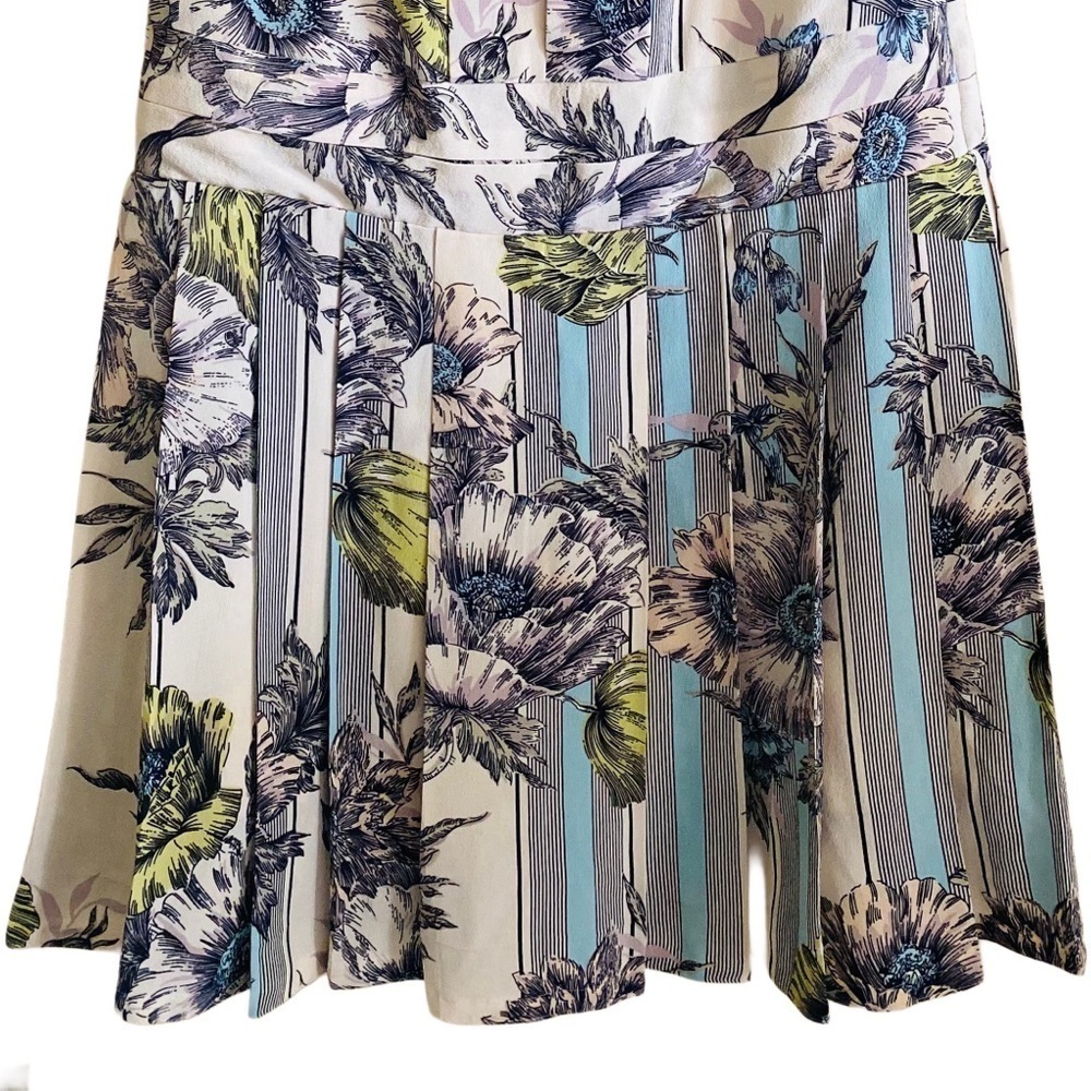 ANTHROPOLOGIE LEIFSDOTTIR 100% Silk Retro Drop Waist Feminine Floral Dress Sz 6 - Picture 8 of 12